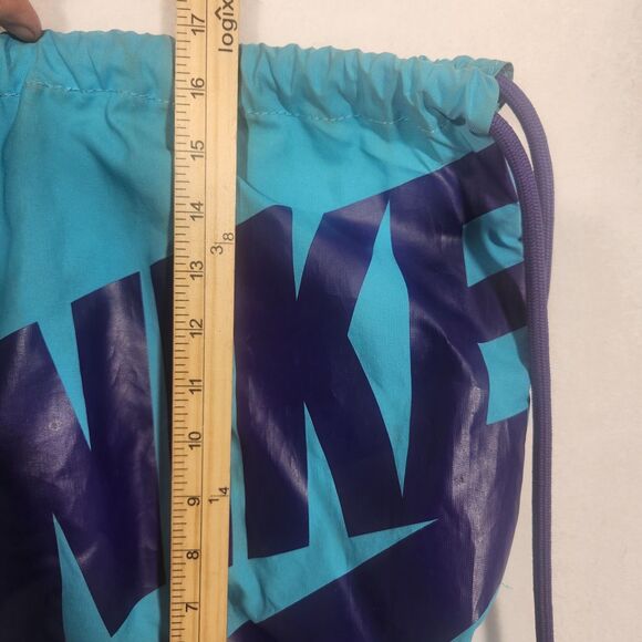 Nike Blue Drawstring Bag Backpack Gym Bag Logo - Picture 4 of 4
